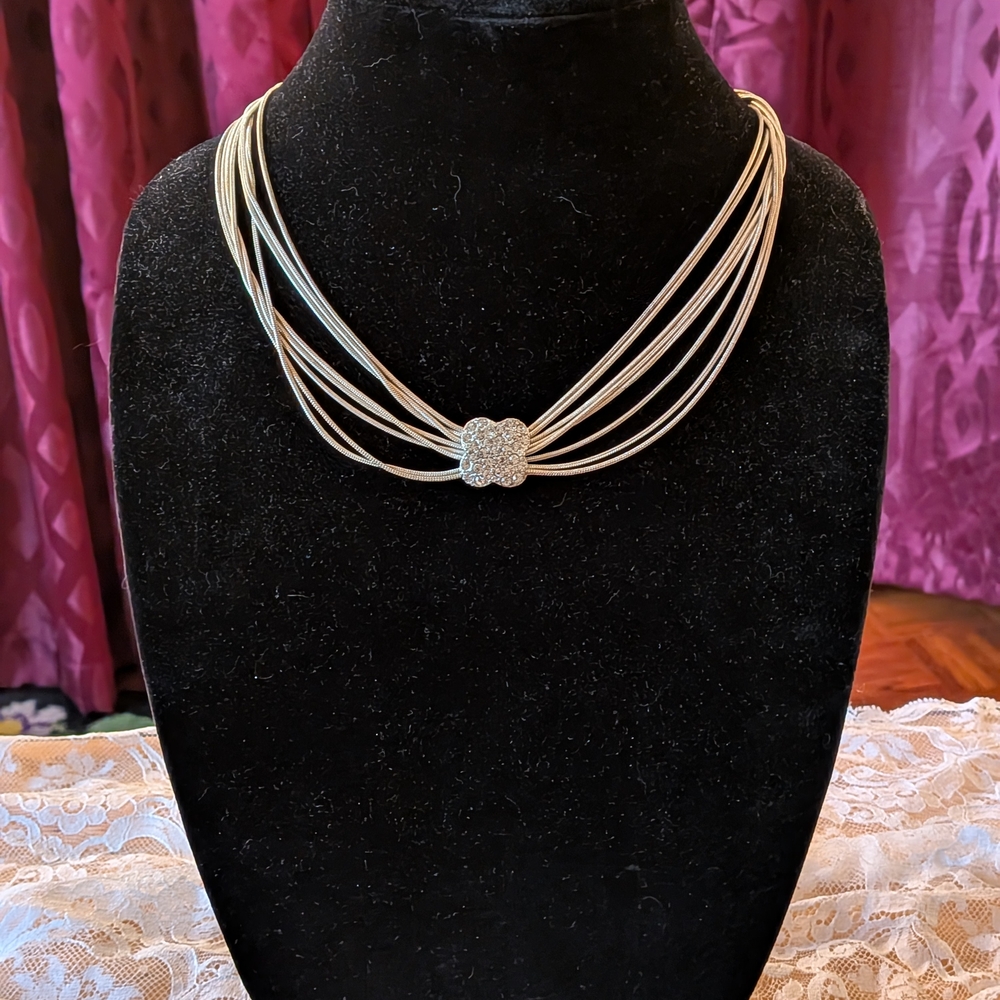 Elegant Multi-Strand Silver Necklace